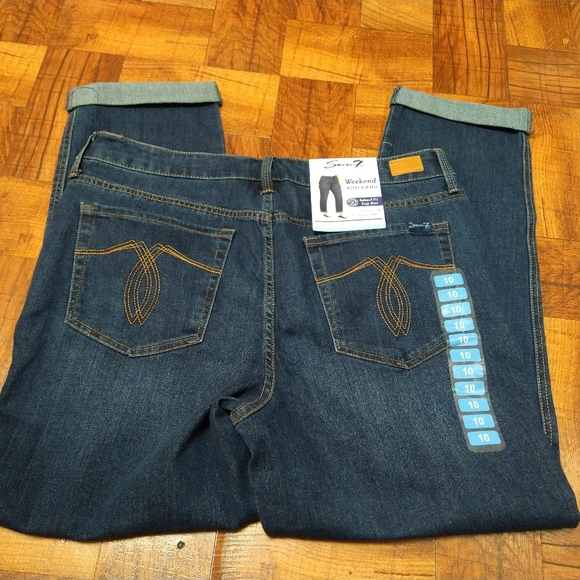 Seven7 Weekend Boyfriend Dark Blue Jeans Tulum Easy Fit Women's 10 NWT - Picture 7 of 7